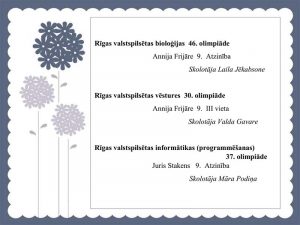 Apsveicam olimpiāžu uzvarētājus !