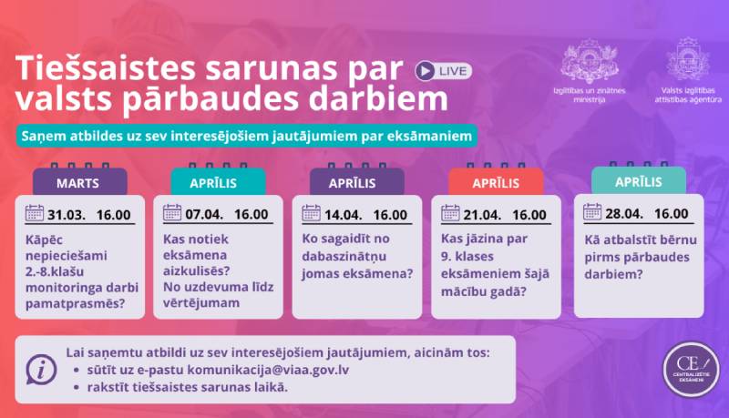 VIAA aicina uz tiešsaistes sarunu ciklu par valsts pārbaudes darbiem – pirmā saruna jau 31. martā !